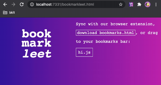 Downloading bookmarklets