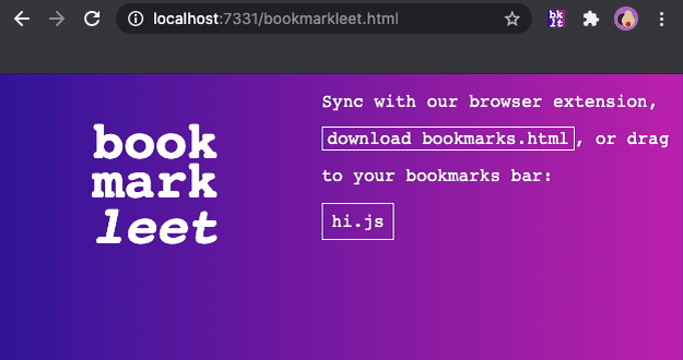Syncing bookmarklets